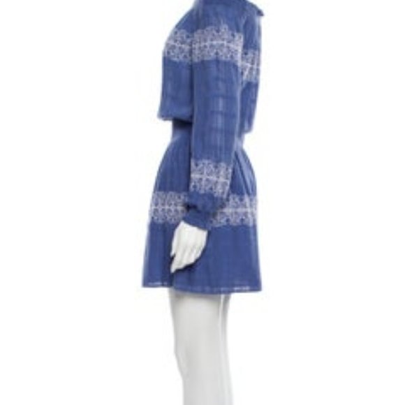 EUC Tory Burch Blue Embroidered Dress - Picture 2 of 3